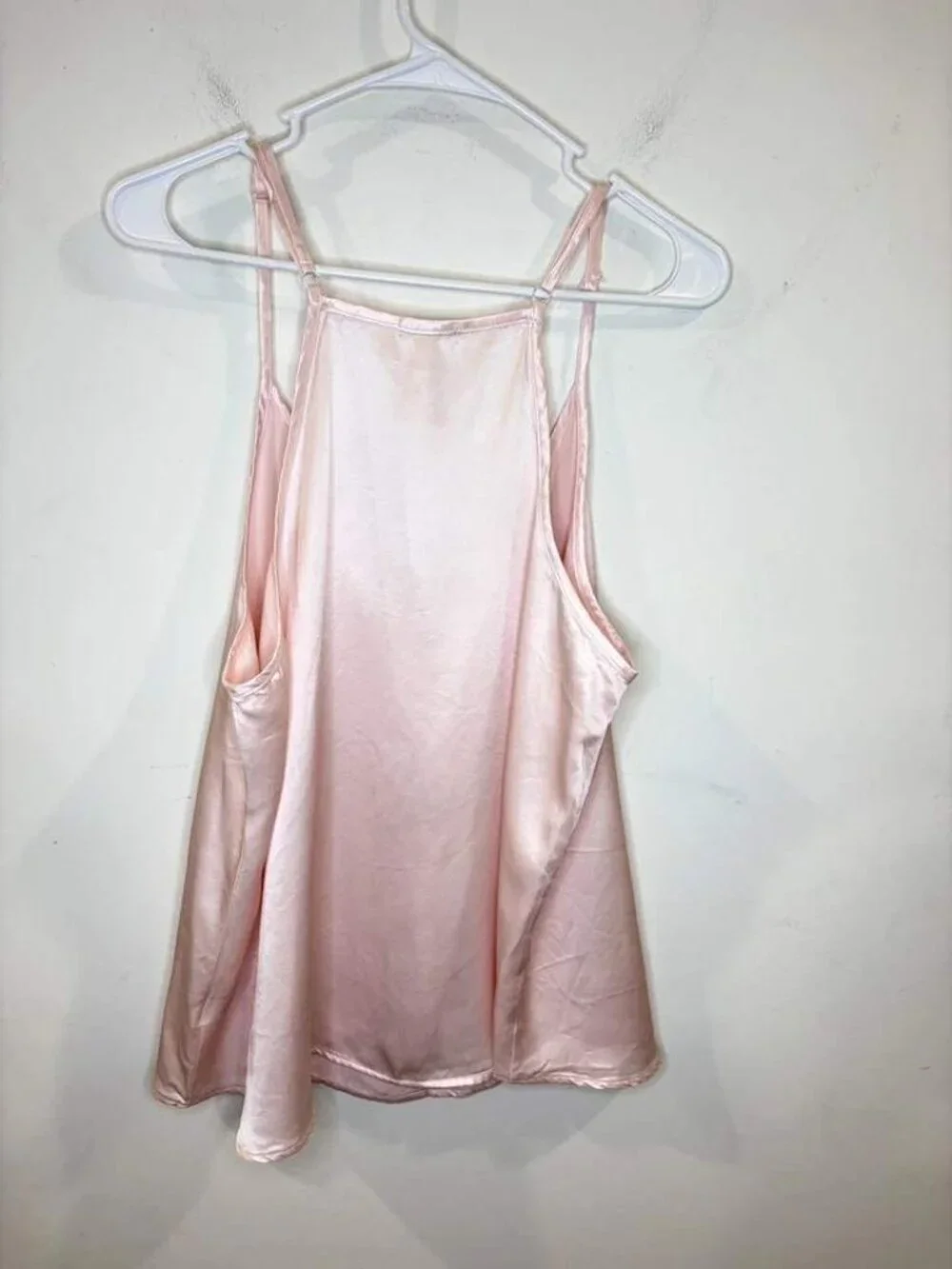NWT PJ Harlow Babe Satin Cami M Pleated Front And Adjustable Straps Blush Pink